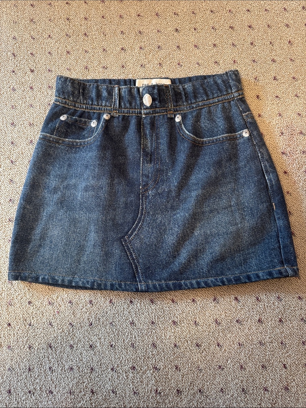 rag & bone Indigo Miramar Denim A-Line Mini Skirt